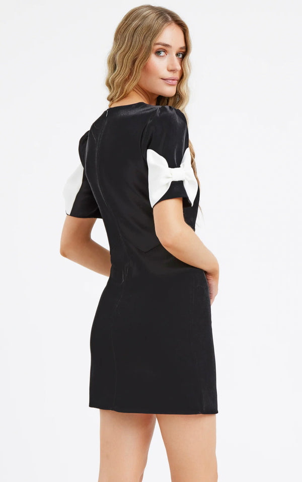 Beverly Satin Bow Mini Dress | Adelyn Rae  Adelyn Rae    prem. clothing boutique Chatham, Ontario, Canada