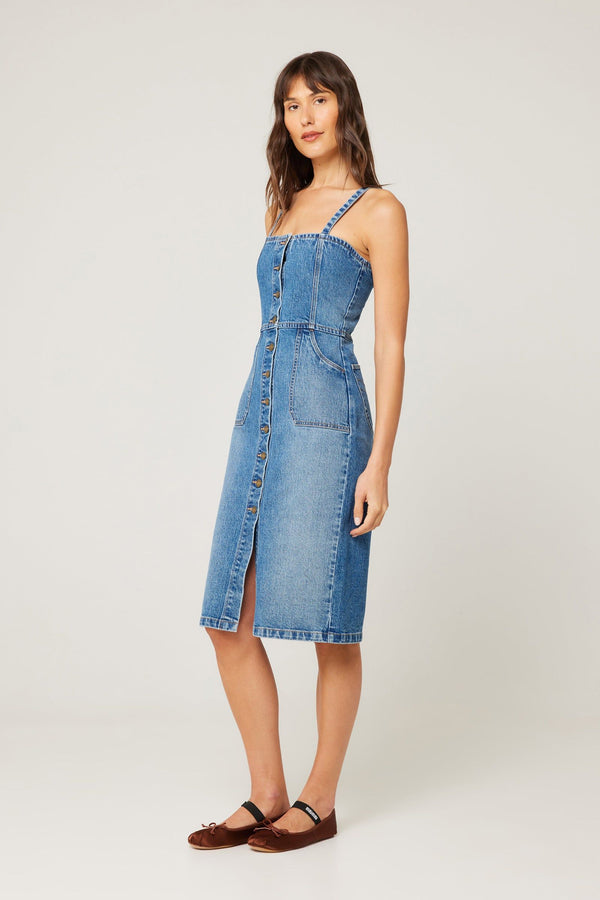 Venice Dress | Mid Vintage Blue | Rolla’s  prem.    prem. clothing boutique Chatham, Ontario, Canada