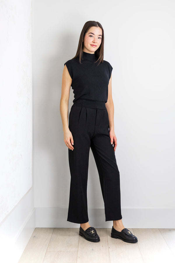 Valentina Pleated Trouser | Black | Priv  prem. X-Small   prem. clothing boutique Chatham, Ontario, Canada