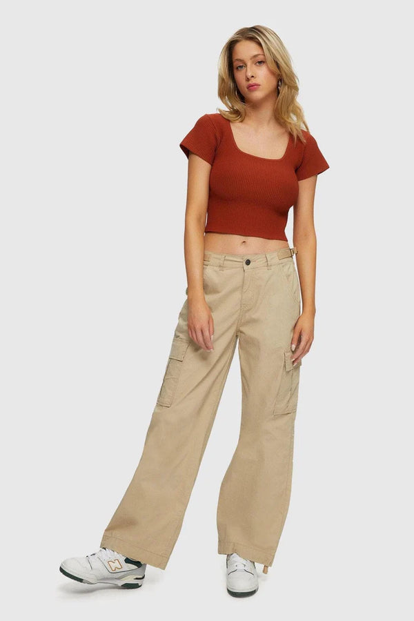 90s Wide Leg Cargo | Cream | Kuwalla Pants Kuwalla 24   prem. clothing boutique Chatham, Ontario, Canada