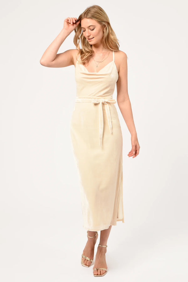 Zana Velvet Cowl Neck Slip Dress | Adelyn Rae Dresses Adelyn Rae    prem. clothing boutique Chatham, Ontario, Canada