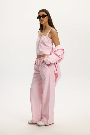 Freya Wideleg Pant - Pink - Kuwalla Pants prem. prem. clothing boutique Chatham, Ontario, Canada