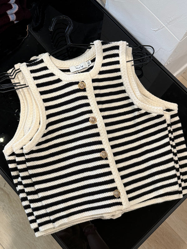 Sonya Striped Vest - Sadie & Sage