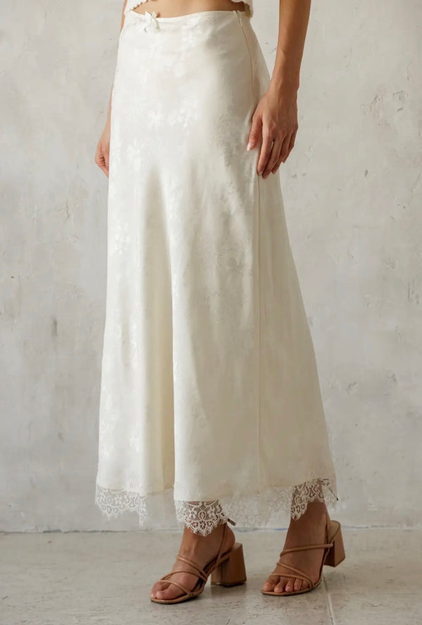 Haylee Lace Trim Skirt Maxi Skirt prem. prem. clothing boutique Chatham, Ontario, Canada