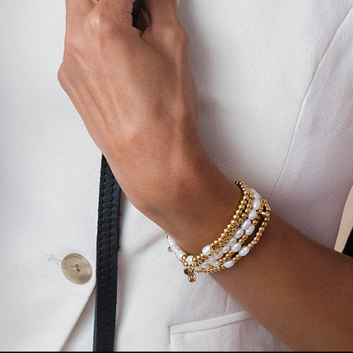 Morse Code Stacking Bracelet - Love Pearl - Ethic Goods jewelry prem. prem. clothing boutique Chatham, Ontario, Canada