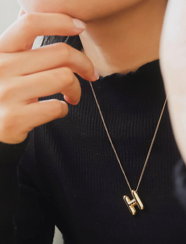 Hayes Bubble Letter Necklace