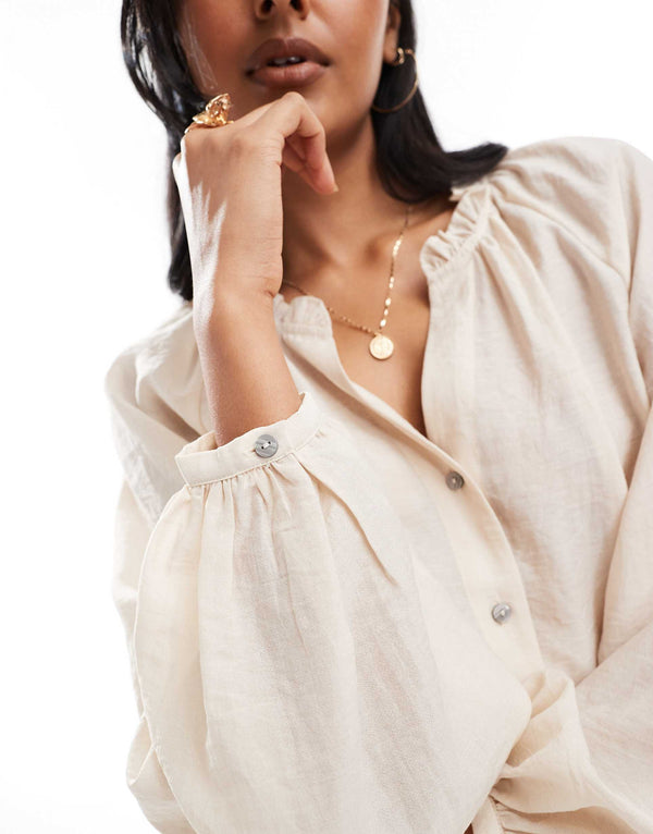 VMFelina Button Down Blouse prem. prem. clothing boutique Chatham, Ontario, Canada