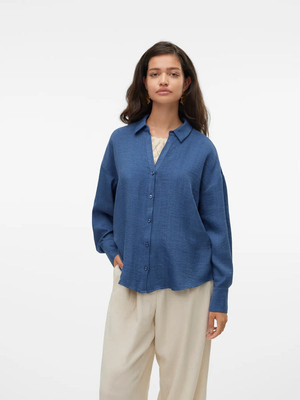 VMMelaney Queeny LS Shirt - Vero Moda Shirt prem. prem. clothing boutique Chatham, Ontario, Canada