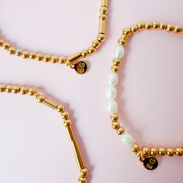 Morse Code Stacking Bracelet - Love Pearl - Ethic Goods jewelry prem. prem. clothing boutique Chatham, Ontario, Canada