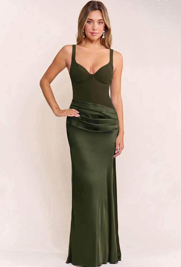 Marissa Corset Satin Dress - Maniju
