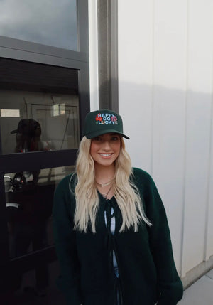 Happy Go Lucky Trucker Hat prem. prem. clothing boutique Chatham, Ontario, Canada