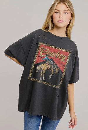 Cowboy Oversized Tee Top prem. prem. clothing boutique Chatham, Ontario, Canada