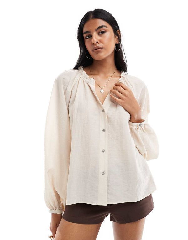 VMFelina Button Down Blouse prem. prem. clothing boutique Chatham, Ontario, Canada