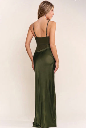 Marissa Corset Satin Dress - Maniju Dresses prem. prem. clothing boutique Chatham, Ontario, Canada