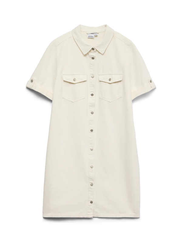 VMJennie Short Denim Dress - Vero Moda Dress prem. prem. clothing boutique Chatham, Ontario, Canada