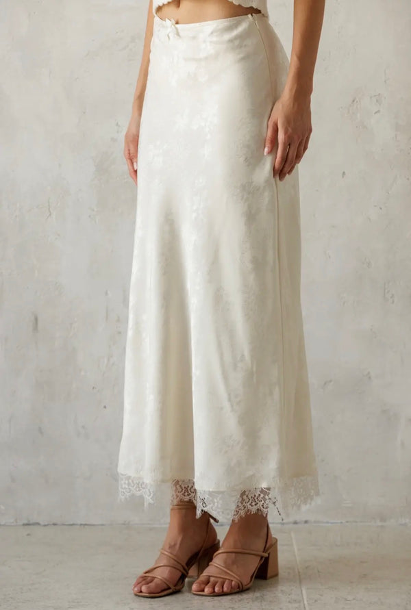 Haylee Lace Trim Skirt Maxi Skirt prem. prem. clothing boutique Chatham, Ontario, Canada