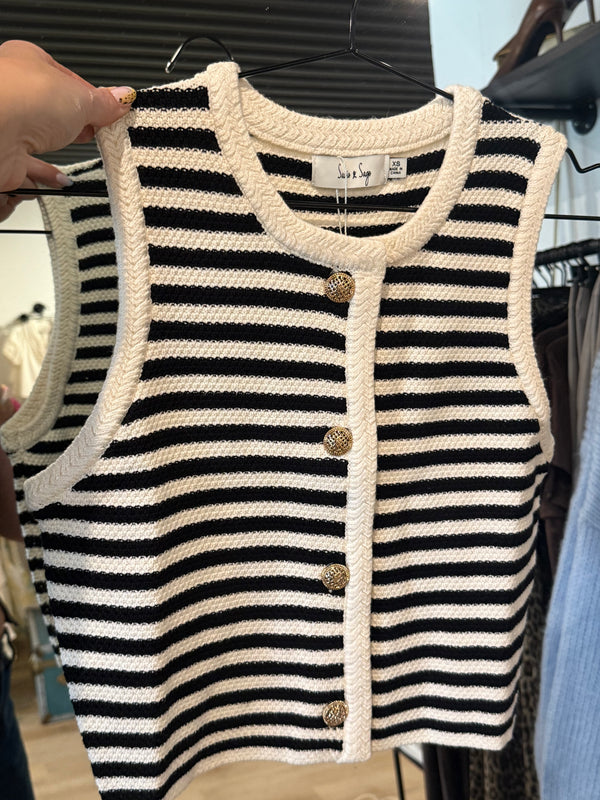 Sonya Striped Vest - Sadie & Sage
