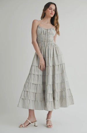 Greta Striped Maxi dress Dresses prem. prem. clothing boutique Chatham, Ontario, Canada