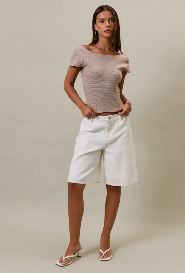 Maci Scoop Back Tee Top prem. prem. clothing boutique Chatham, Ontario, Canada
