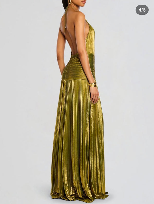 Thalia Metallic Maxi Dress prem. prem. clothing boutique Chatham, Ontario, Canada