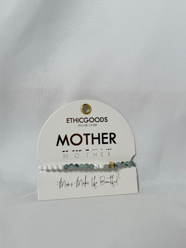 Morse Code Stacking Bracelet - Mother - Ethic Goods jewelry prem. prem. clothing boutique Chatham, Ontario, Canada
