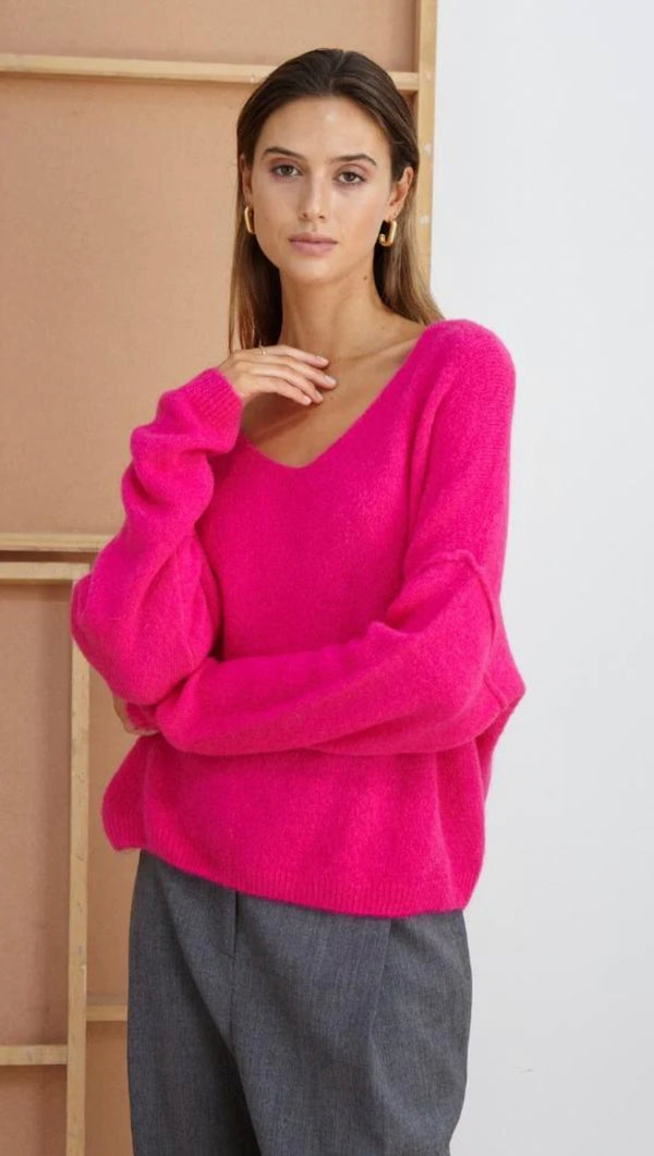 Hailey Sweater | Fuchsia | Charli Sweater Charli    prem. clothing boutique Chatham, Ontario, Canada