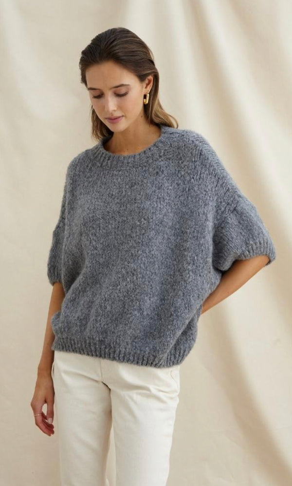 Rosalia Sweater | Grey | Charli  prem.    prem. clothing boutique Chatham, Ontario, Canada