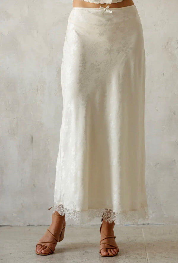 Haylee Lace Trim Skirt Maxi Skirt prem. prem. clothing boutique Chatham, Ontario, Canada