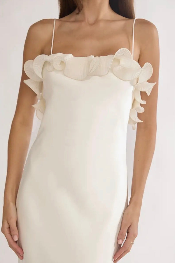 Eloria Ruffle Satin Midi