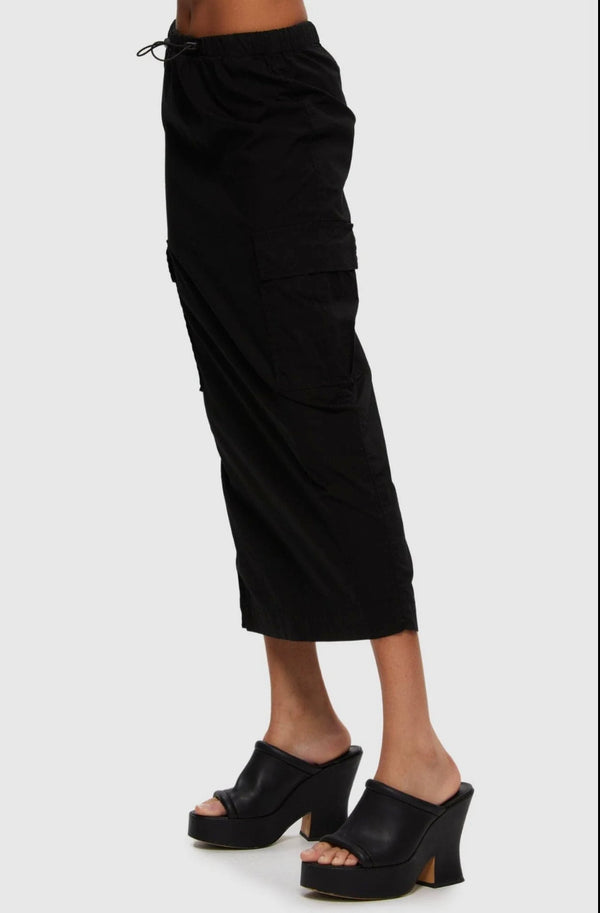 Cargo Twill Skirt | Black | Kuwalla  Kuwalla    prem. clothing boutique Chatham, Ontario, Canada