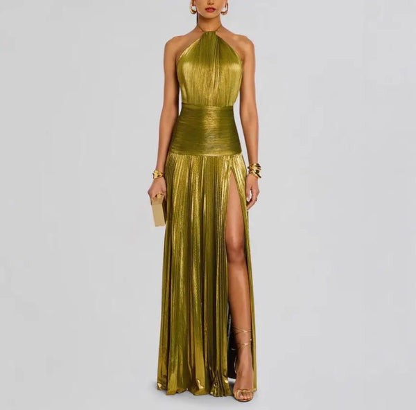 Thalia Metallic Maxi Dress prem. prem. clothing boutique Chatham, Ontario, Canada