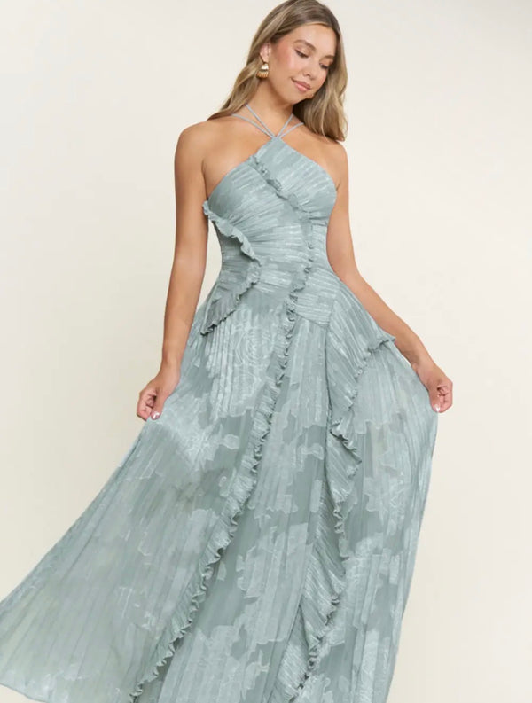 Lena Ruffle Halter Dress - Maniju
