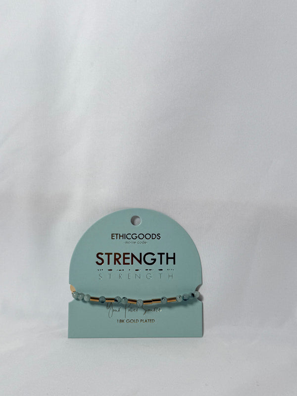 Morse Code Stacking Bracelet - Strength - Ethic Goods jewelry prem. prem. clothing boutique Chatham, Ontario, Canada