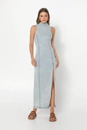 Belle Maxi Dress | Denim | Madison the Label Dresses Madison the Label X-Small   prem. clothing boutique Chatham, Ontario, Canada