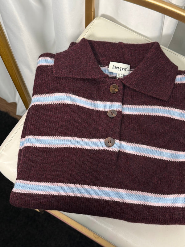 Bailey Relaxed Polo Sweater - Lucy Paris