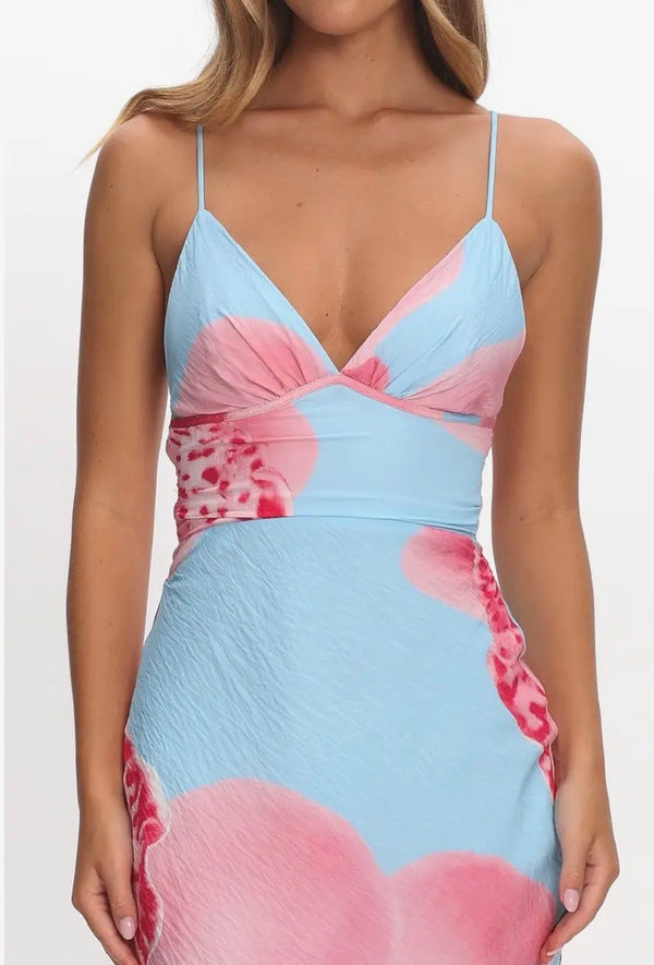 Lonnie Floral Ruched Maxi Dresses prem. prem. clothing boutique Chatham, Ontario, Canada