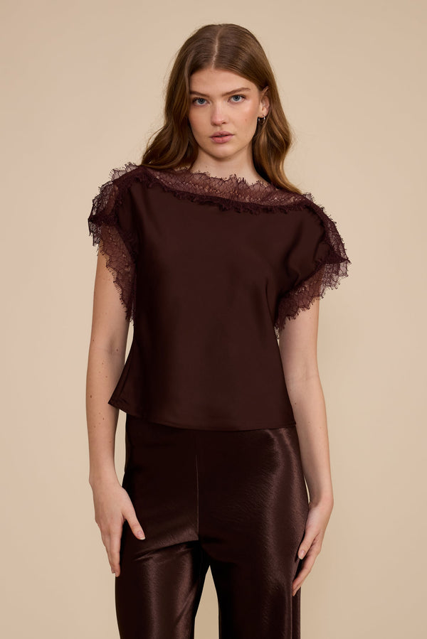 Chris Lace Trim Top - Lucy Paris