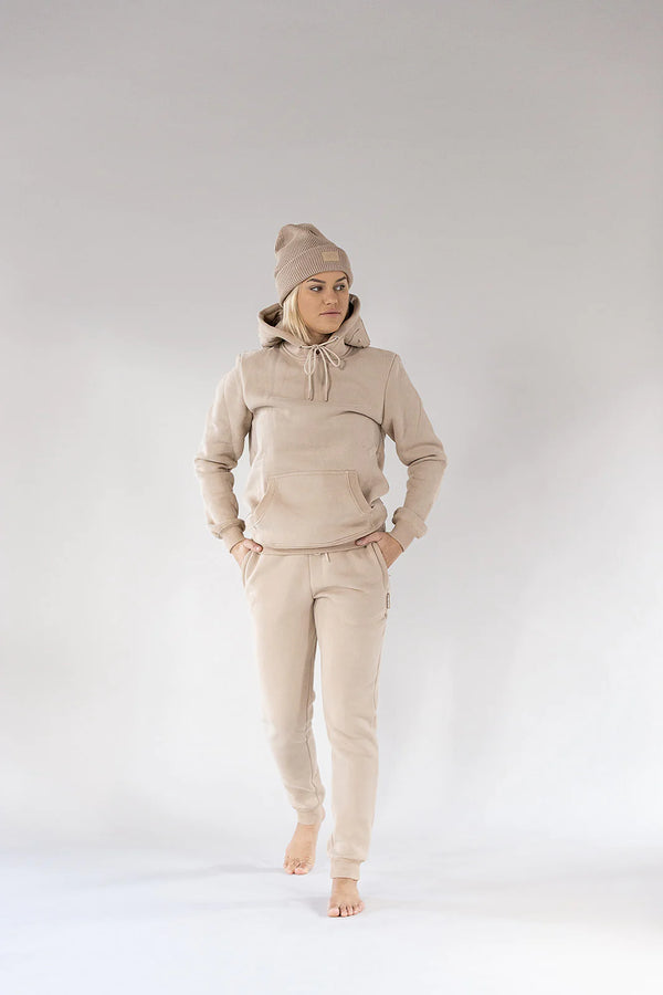 Embossed Hoodie | Champagne | Apres Actif Sweaters Après Actif    prem. clothing boutique Chatham, Ontario, Canada
