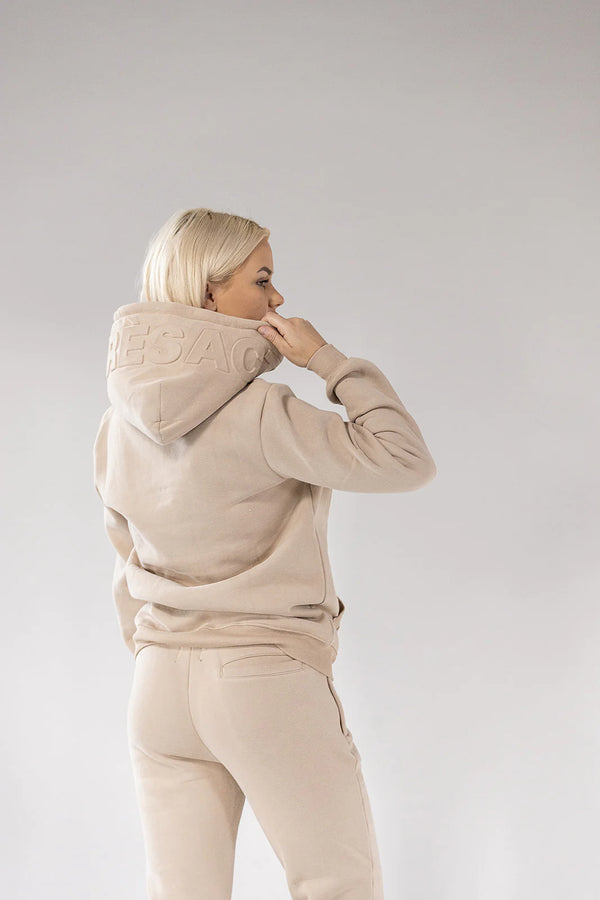 Embossed Hoodie | Champagne | Apres Actif Sweaters Après Actif X-Small   prem. clothing boutique Chatham, Ontario, Canada