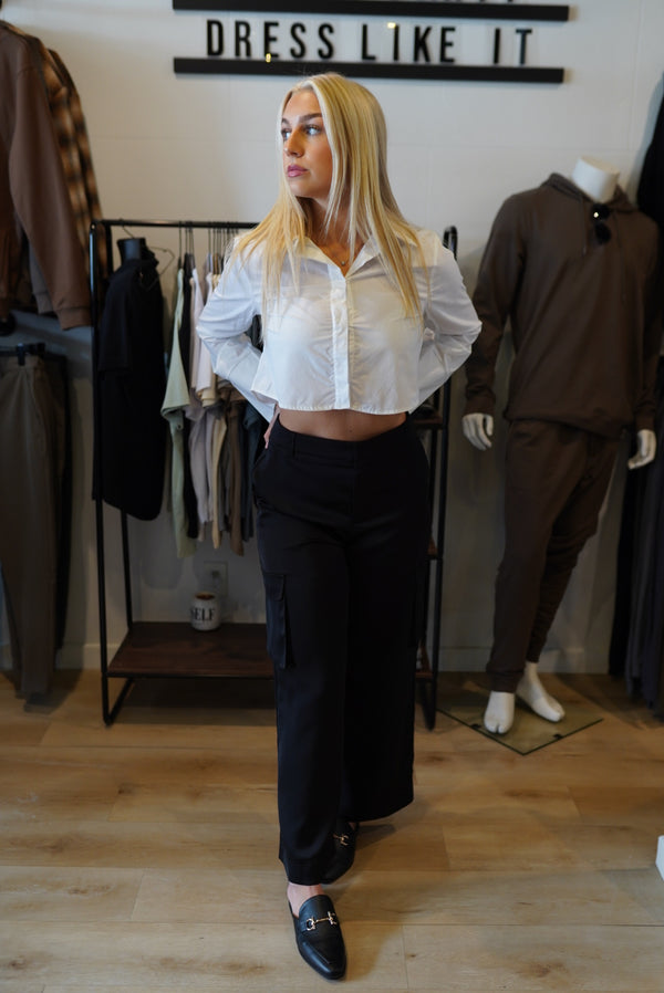 Karina Wide Leg Cargo Trousers | Adelyn Rae Pants Adelyn Rae    prem. clothing boutique Chatham, Ontario, Canada