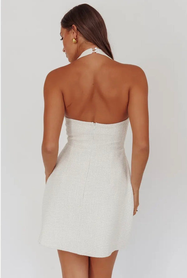 Rhodes Halter Aline Mini Dresses prem. prem. clothing boutique Chatham, Ontario, Canada
