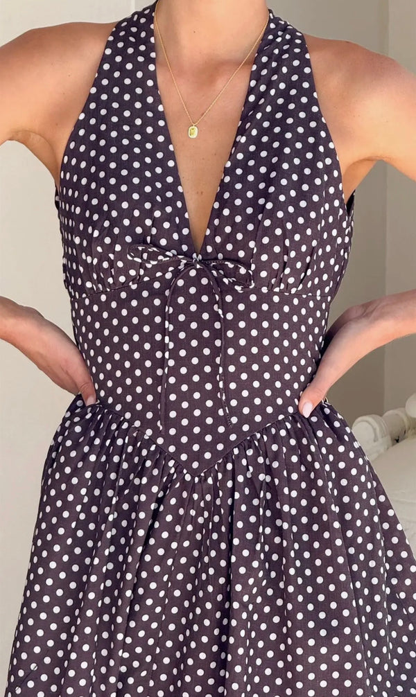 Polka Dot Breeze Maxi Dress - One and Only Collective Dresses prem. prem. clothing boutique Chatham, Ontario, Canada