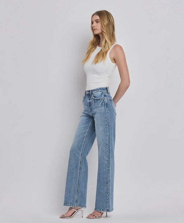 90s High Rise Straight & Wide Jeans Jeans prem. prem. clothing boutique Chatham, Ontario, Canada