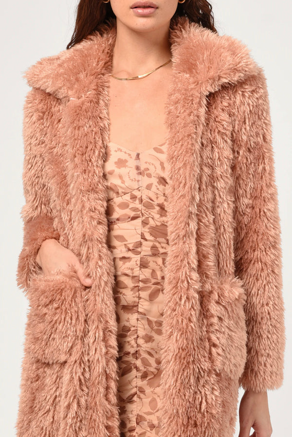 Keira Faux Fur Long Coat | Adelyn Rae  Adelyn Rae    prem. clothing boutique Chatham, Ontario, Canada