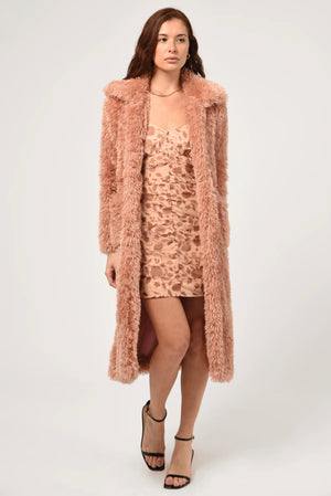 Keira Faux Fur Long Coat | Adelyn Rae  Adelyn Rae X-Small   prem. clothing boutique Chatham, Ontario, Canada