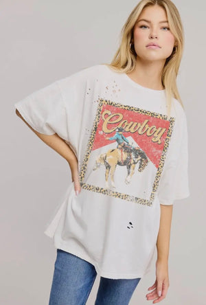 Cowboy Oversized Tee prem. prem. clothing boutique Chatham, Ontario, Canada