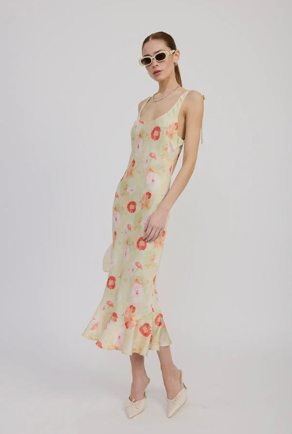 Harlow Satin Midi Dress Dresses prem. prem. clothing boutique Chatham, Ontario, Canada