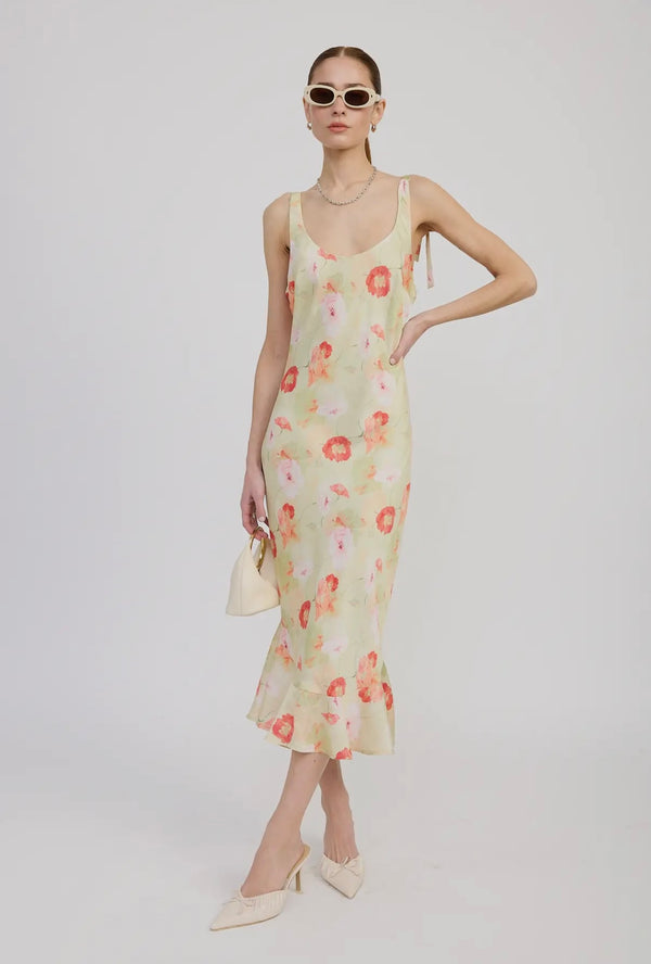 Harlow Satin Midi Dress Dresses prem. prem. clothing boutique Chatham, Ontario, Canada
