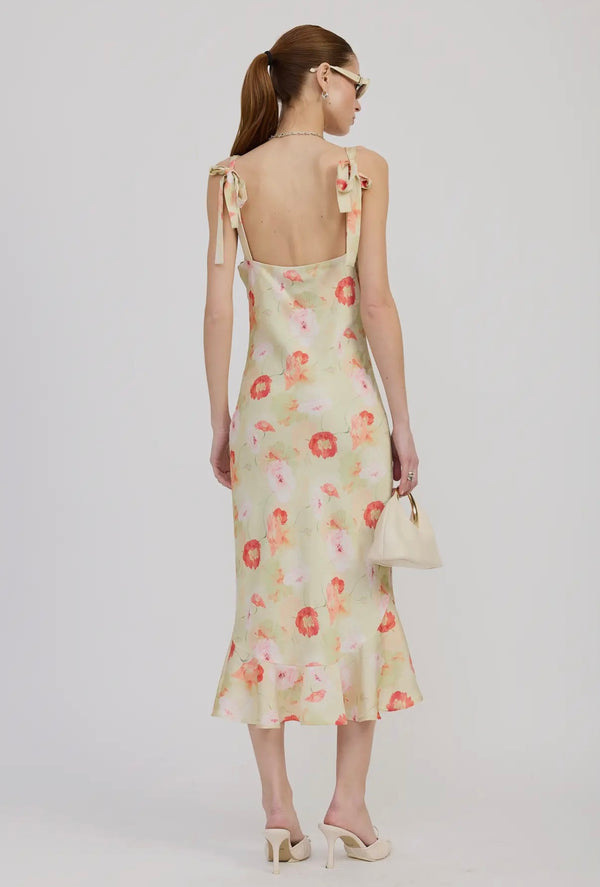 Harlow Satin Midi Dress Dresses prem. prem. clothing boutique Chatham, Ontario, Canada