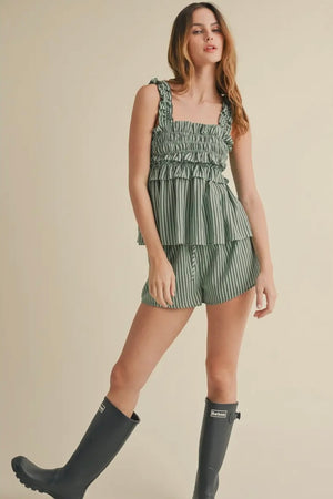 Sloan Striped Short Shorts prem. prem. clothing boutique Chatham, Ontario, Canada